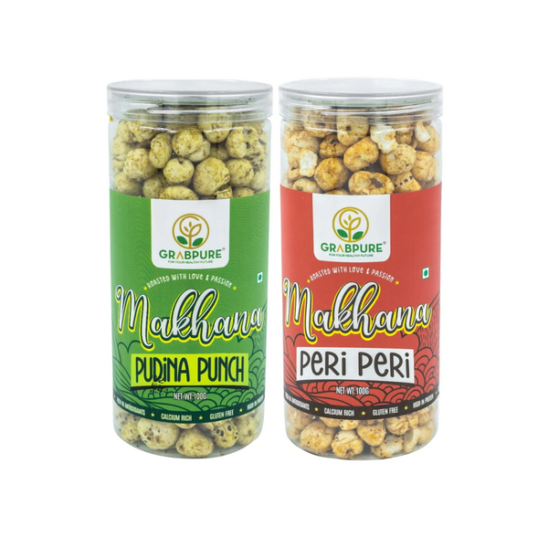 Makhana Snacks/Foxnuts Peri Peri & Pudina Punch (100g*2)