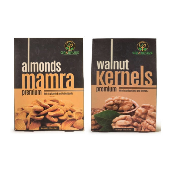 Almonds Mamra 250g | Walnut kernels 250g - Combo (500g)