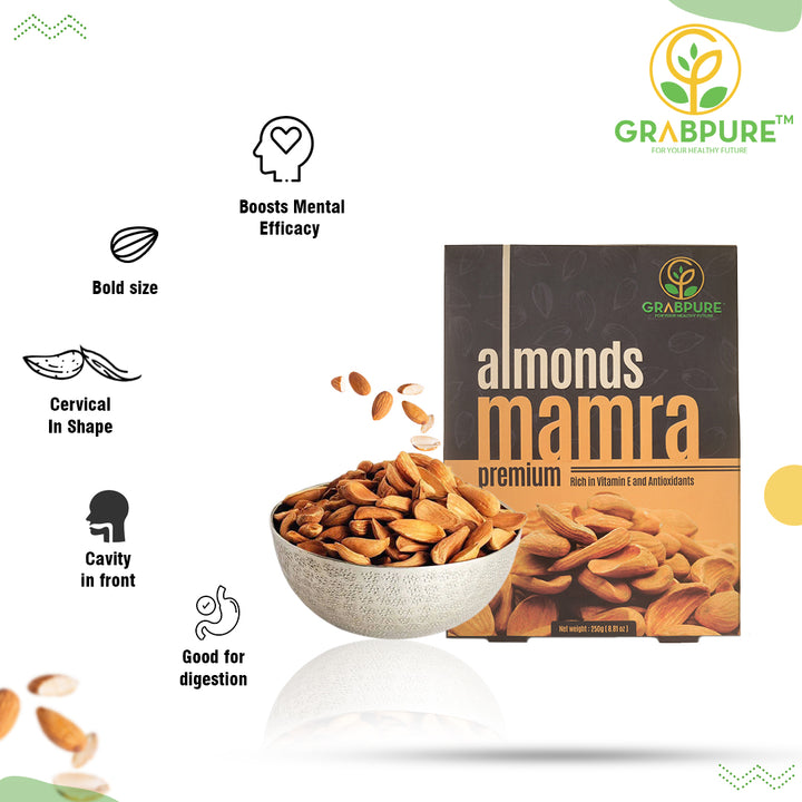 Mamra Types 100% Pure Iranian Mamra Almonds | Mamra Badam | GrabPure