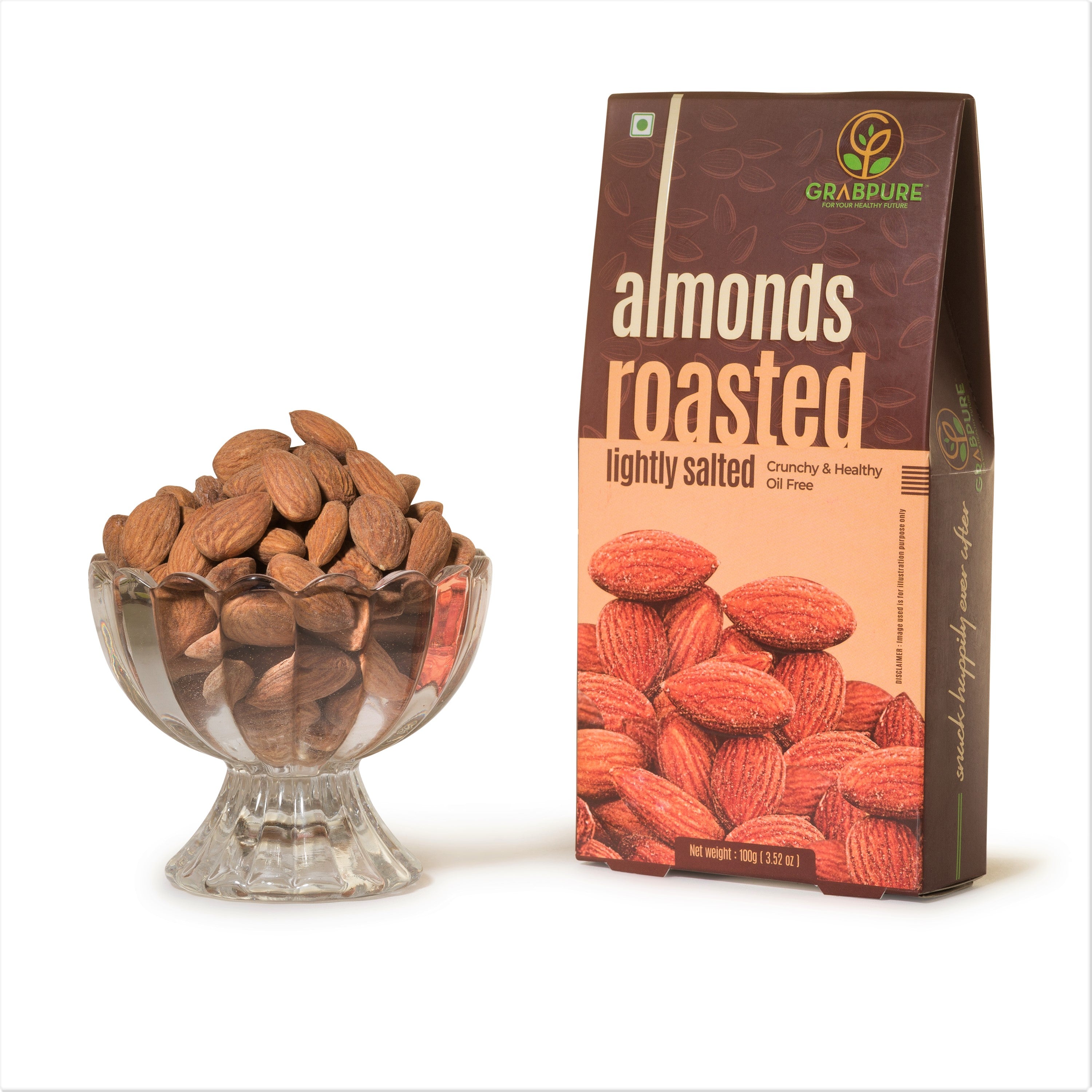 Roasted Lightly Salted Almonds Roasted | Roasted Badam | GrabPure